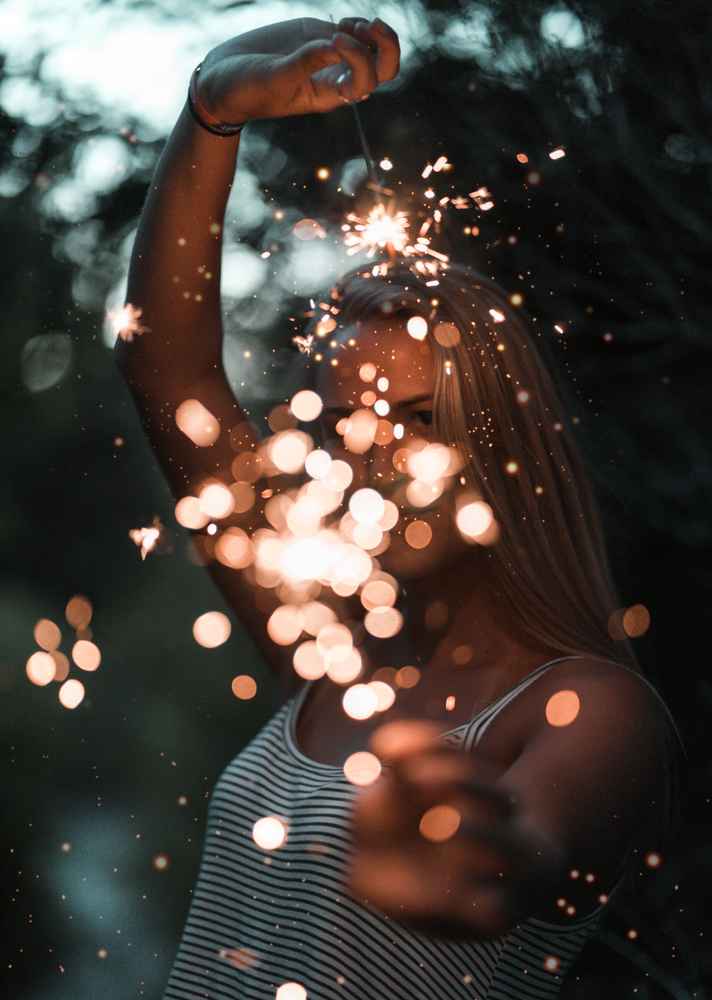 Woman with sparkler